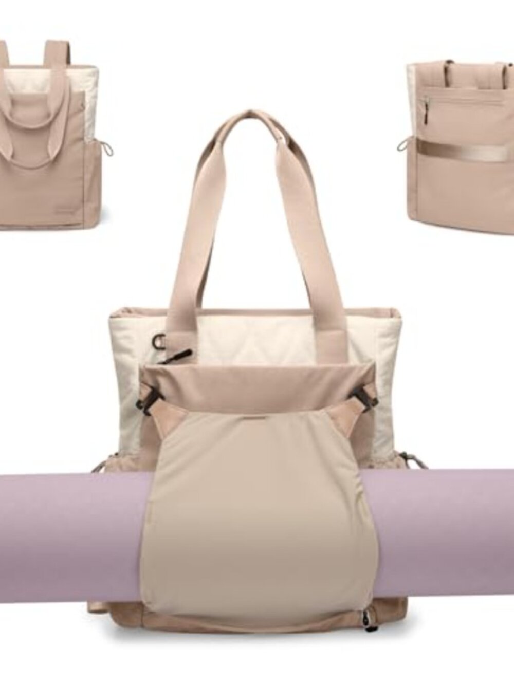 Convertible Laptop Tote Backpack Nylon Oxford Yoga Mat Carrier Travel Work